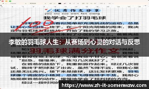 李敏的羽毛球人生：从赛场到心灵的对话与反思